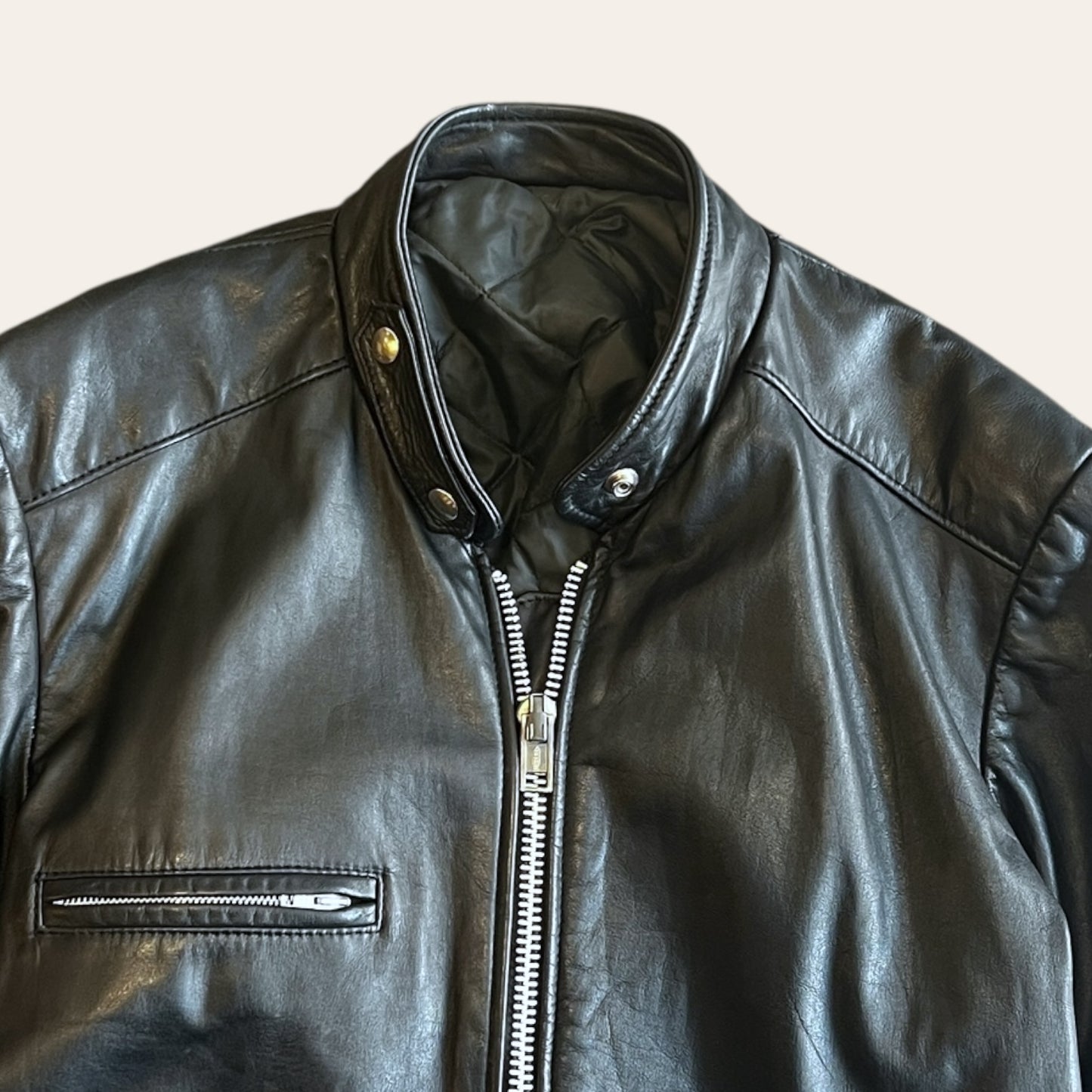 Vintage Leather Biker Jacket Size L