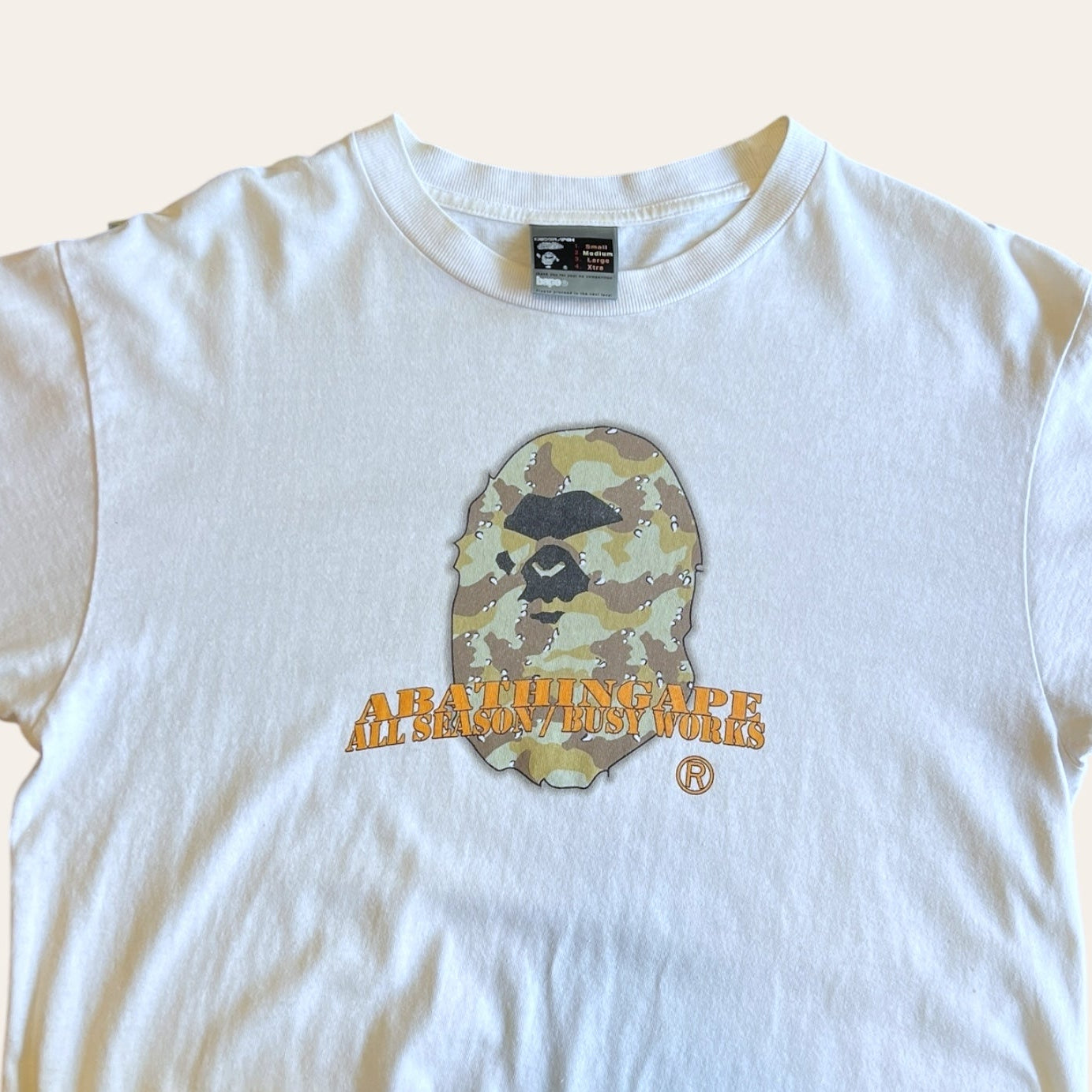 90s Bape Camo Head Tee Size M
