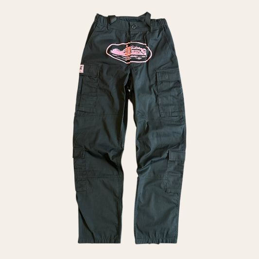 Corteiz Cargo Pants Black/Pink Size S