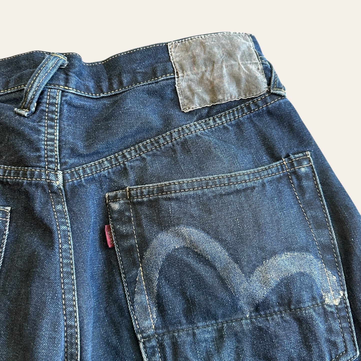 90s Evisu Selvedge Over Dyed Jeans Size 30x28