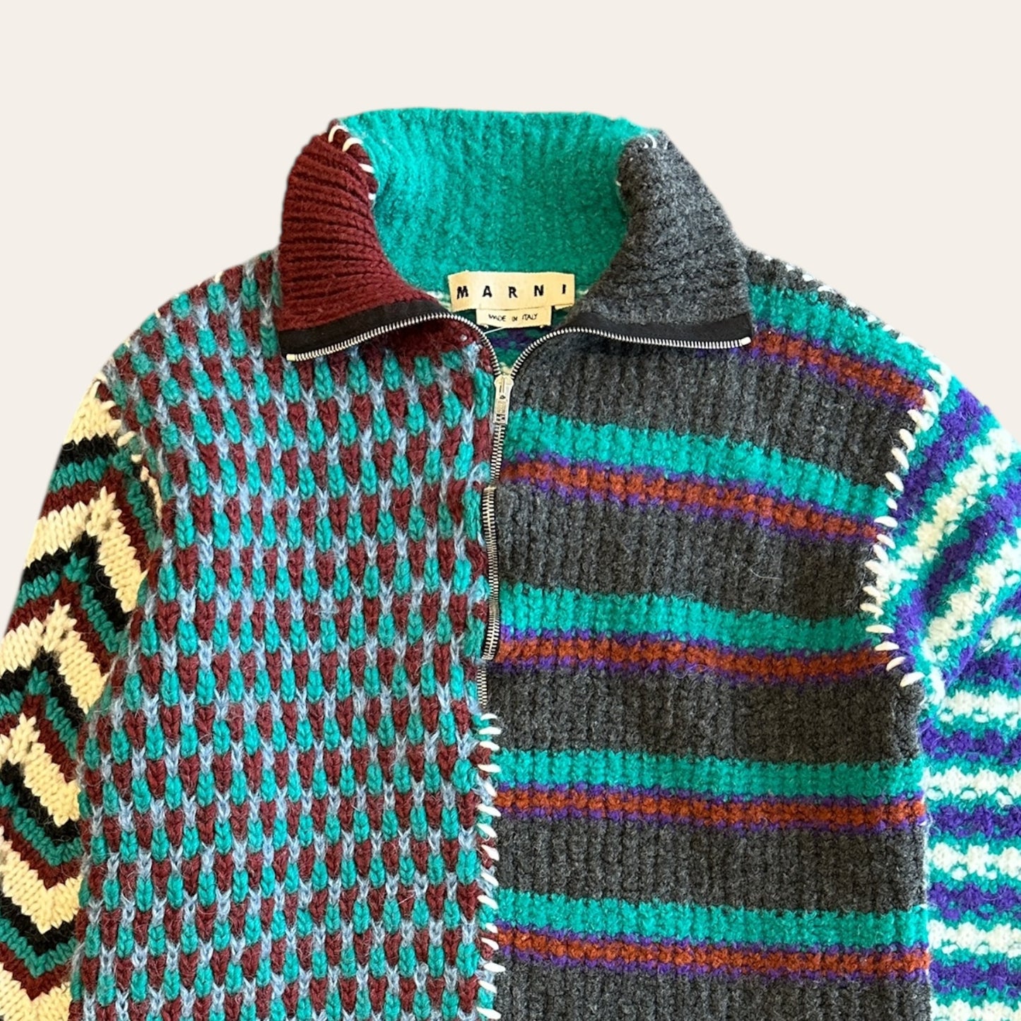 Marni Knit 1/4 Zip Green Size L