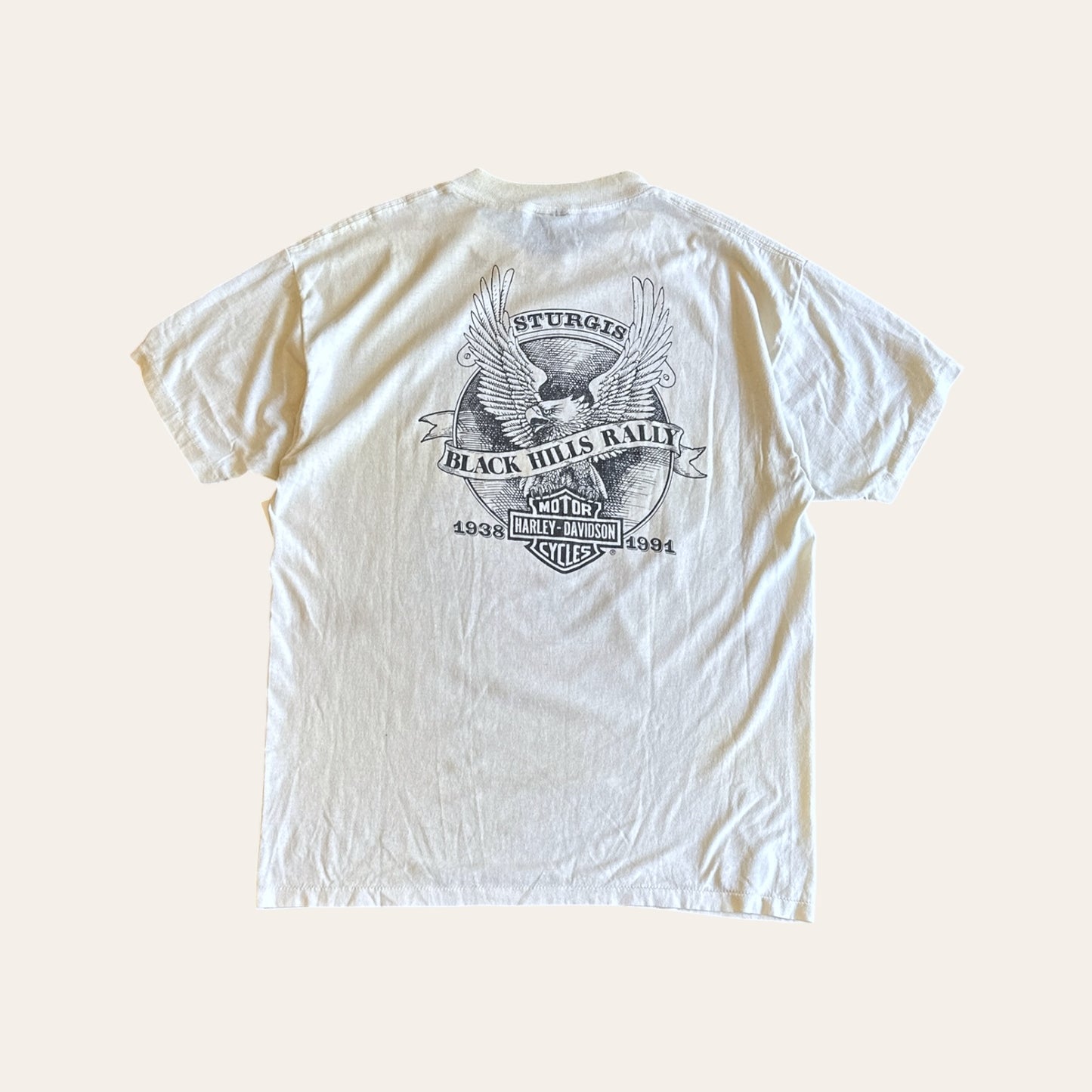 1990 Harley Davidson 3D Emblem Tee Size L