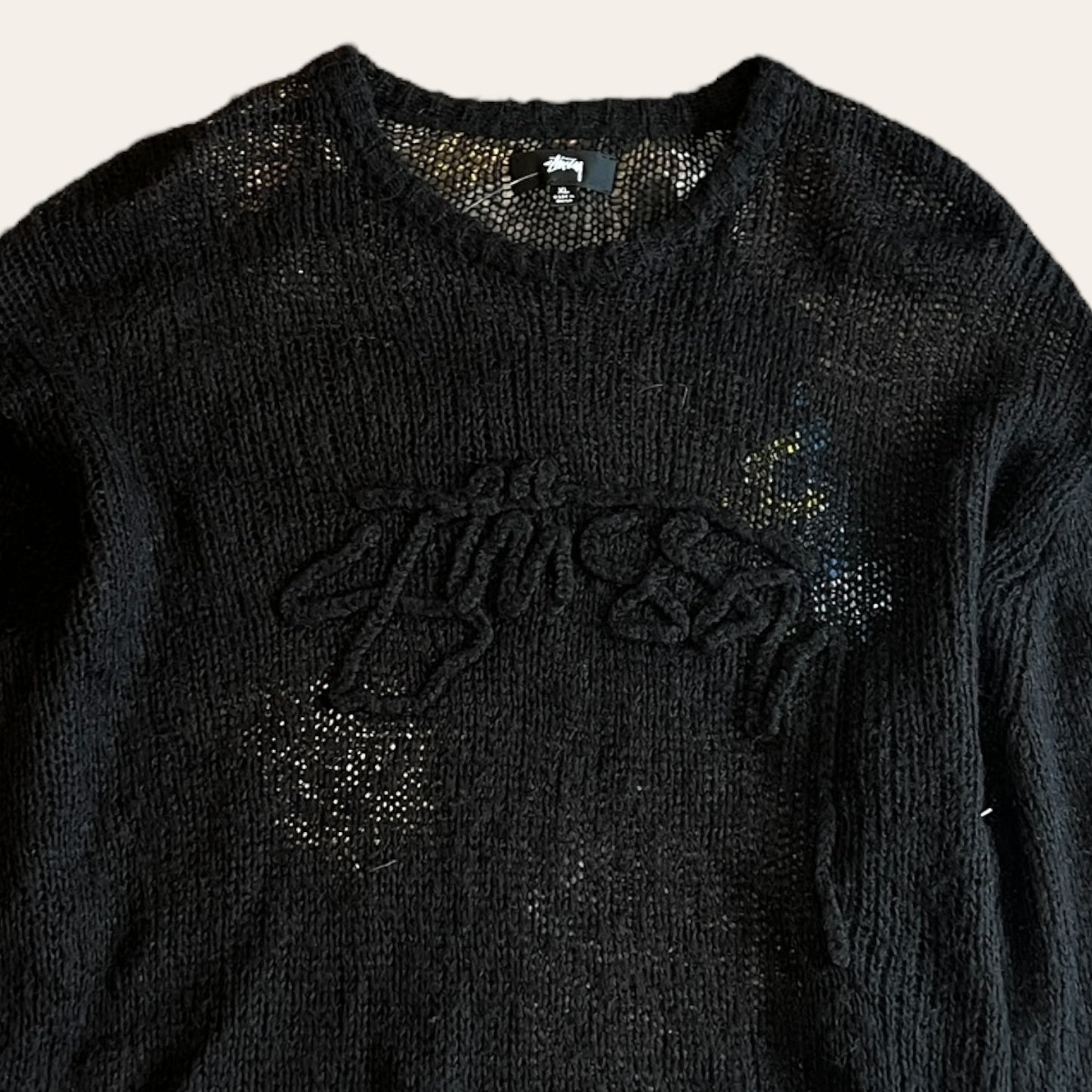 Stussy Loose Knit Chainstitch Sweater Size XL