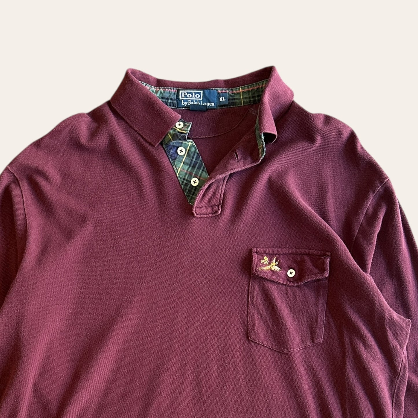 Polo RL Longsleve Shirt Burgundy Size XL