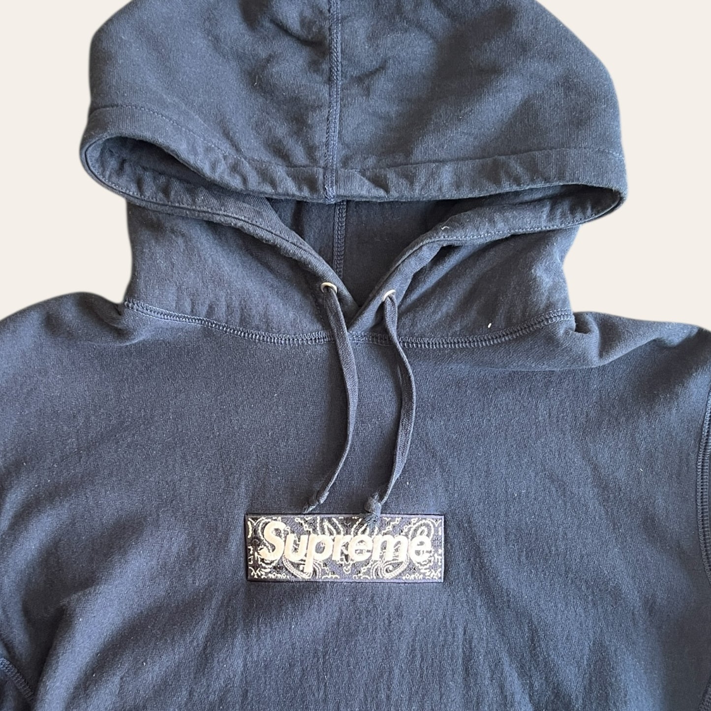 Supreme Bandana Box Logo Hoodie Navy Size L