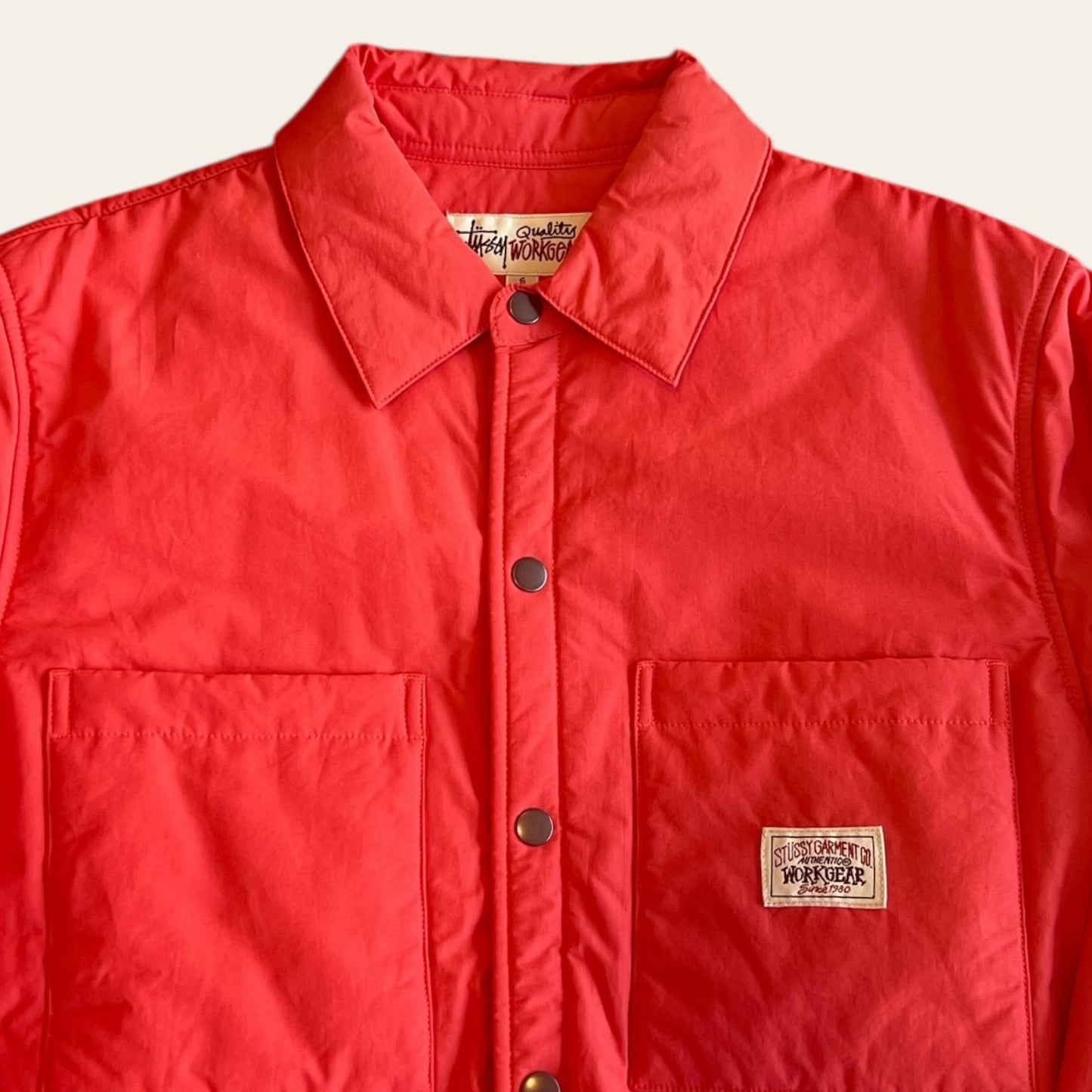 Stussy Workgear Puffer Jacket Salmon Pink Size S