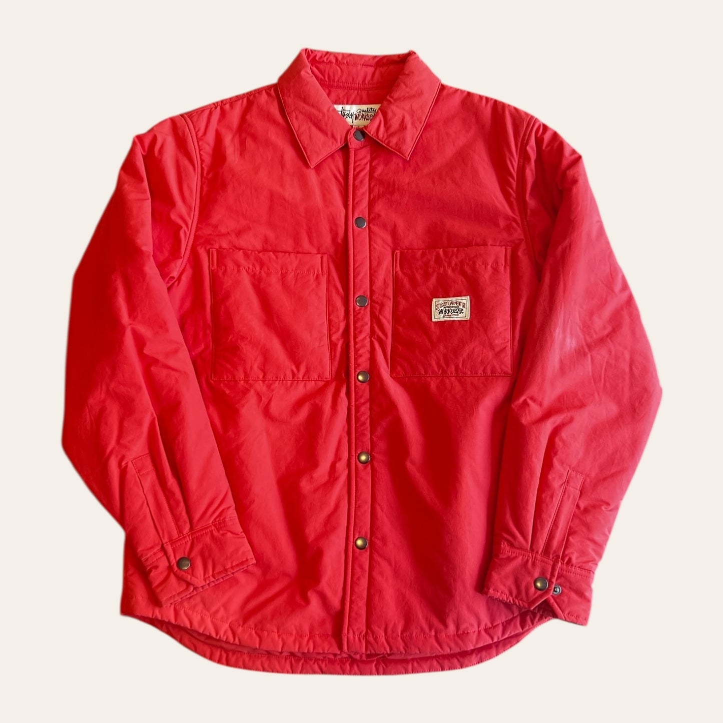 Stussy Workgear Puffer Jacket Salmon Pink Size S