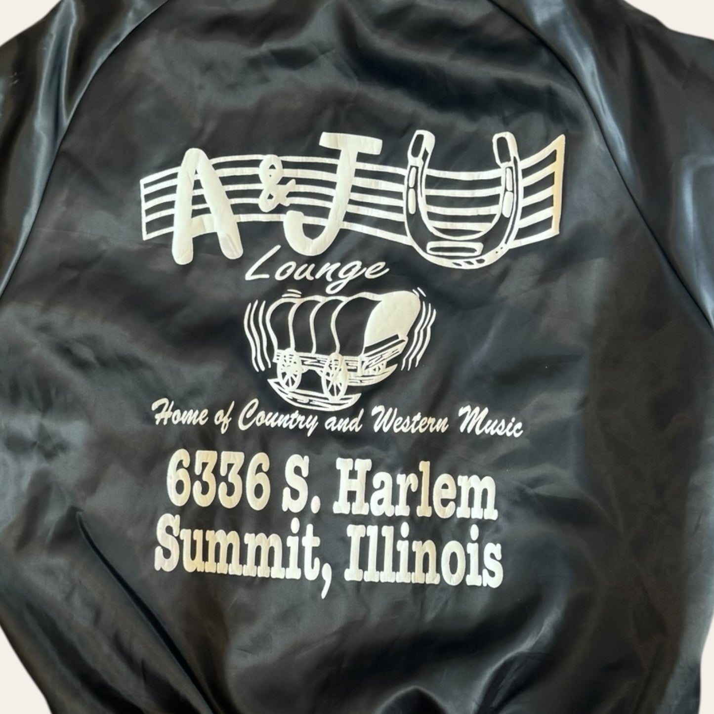 80s A&J Lounge Varsity Satin Jacket Size M