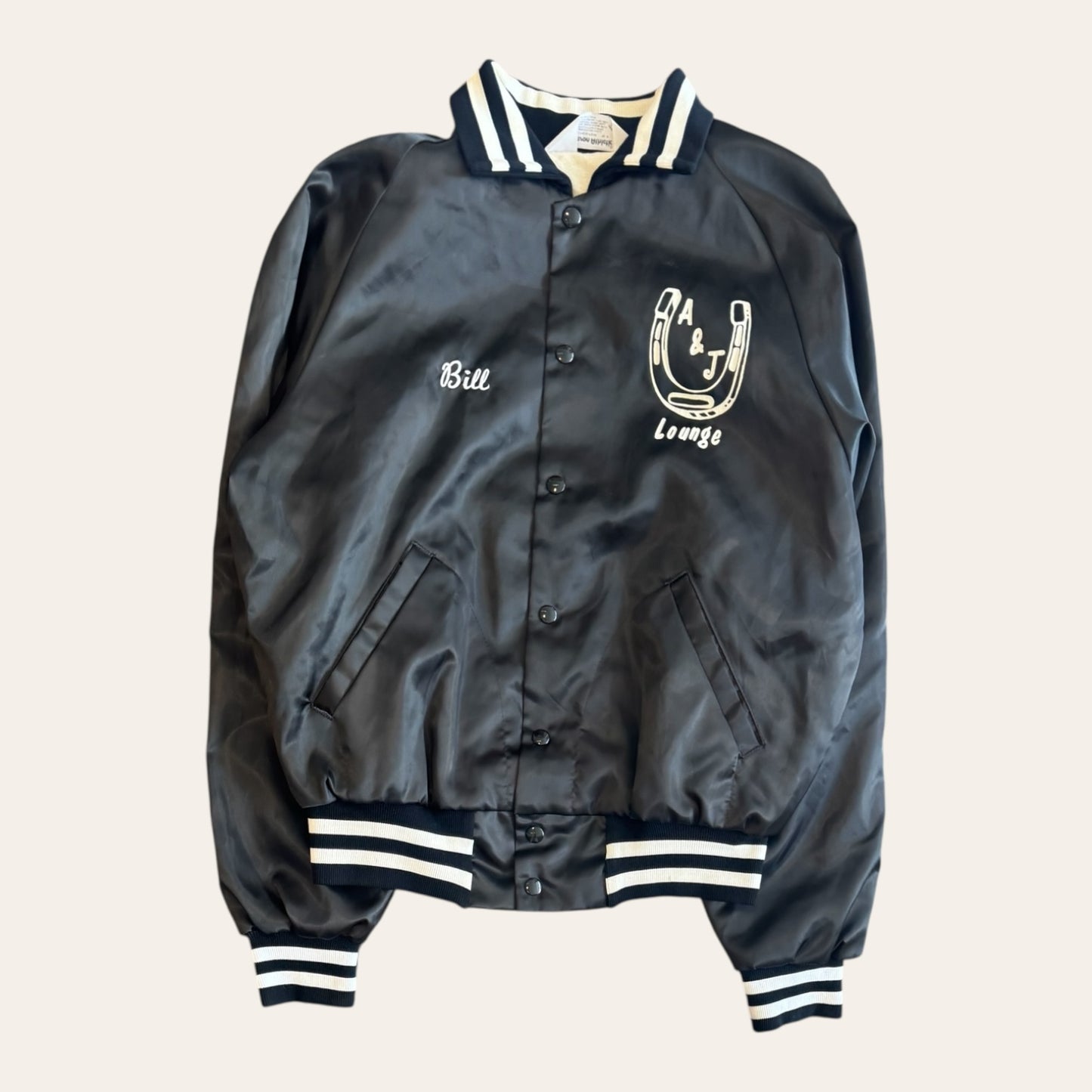 80s A&J Lounge Varsity Satin Jacket Size M