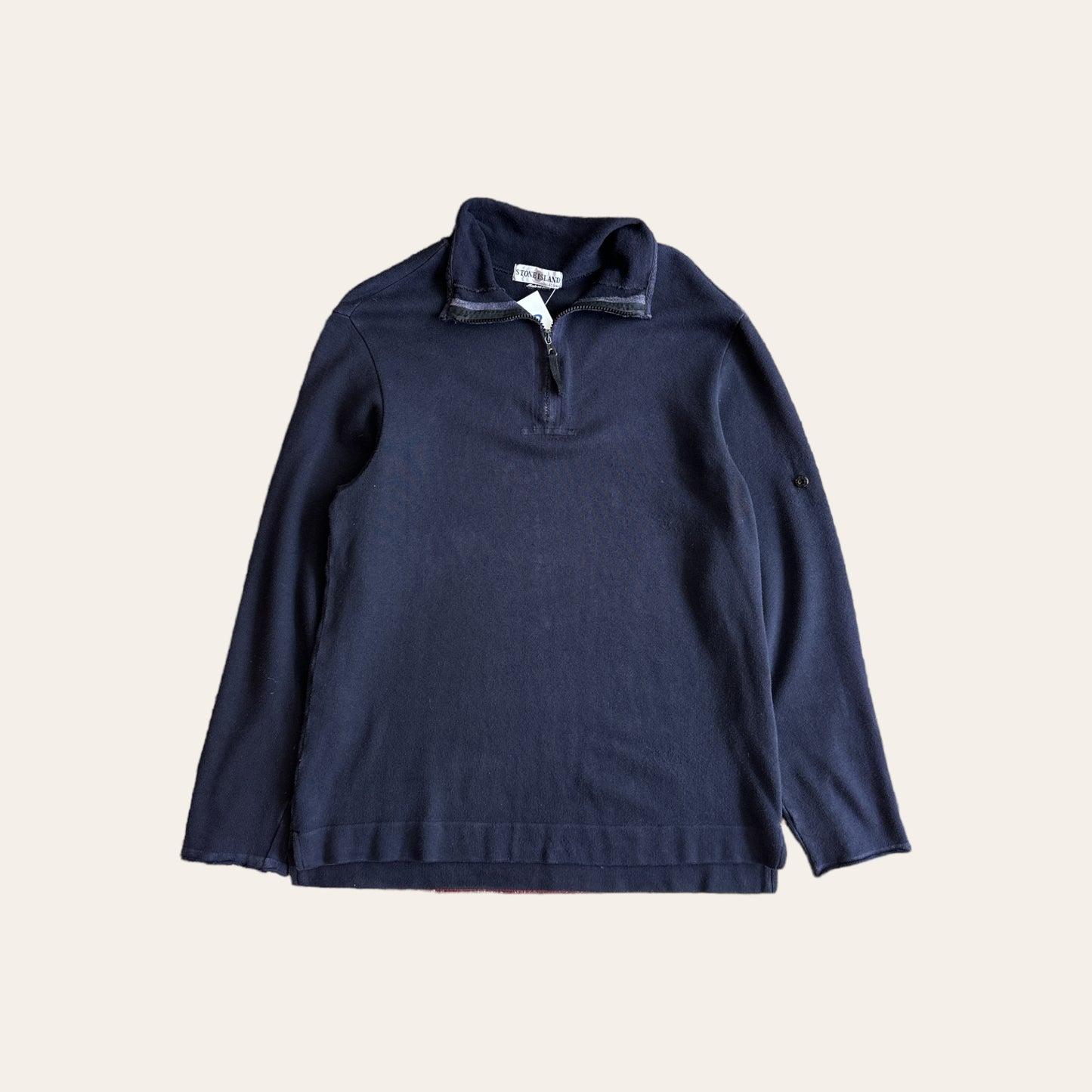 00s Stone Island 1/4 Zip Sweater Navy Size M