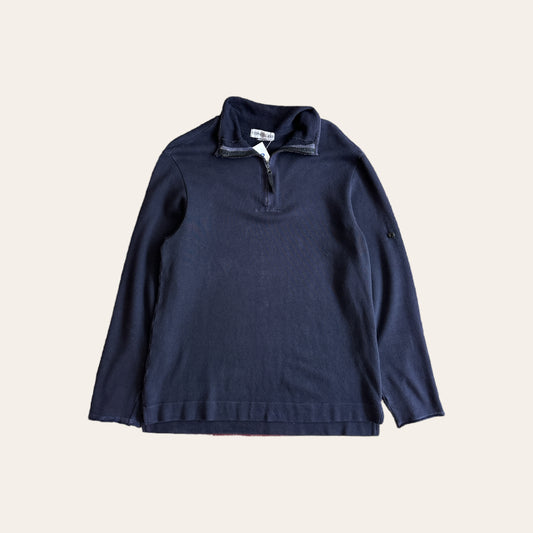 00s Stone Island 1/4 Zip Sweater Navy Size M