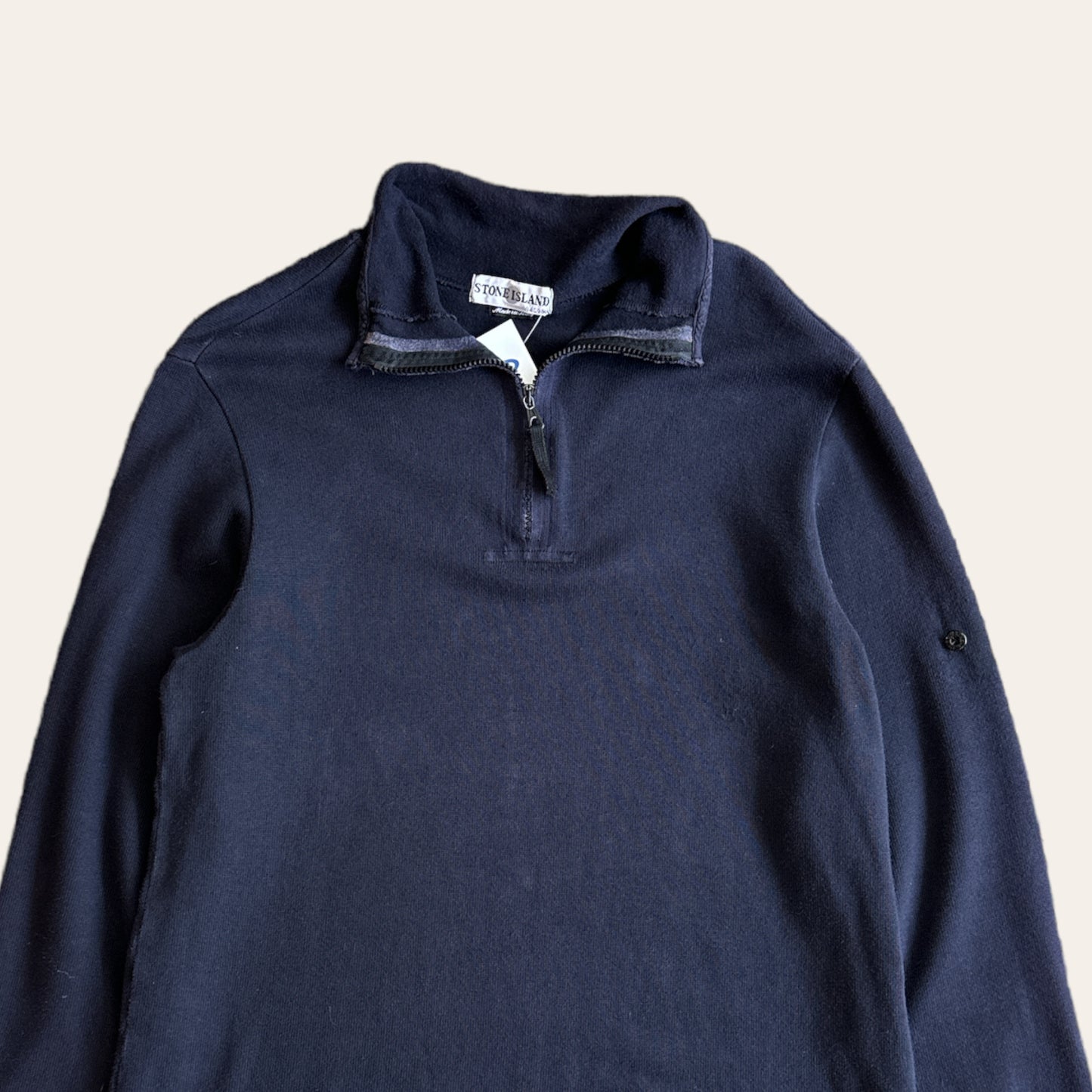 00s Stone Island 1/4 Zip Sweater Navy Size M