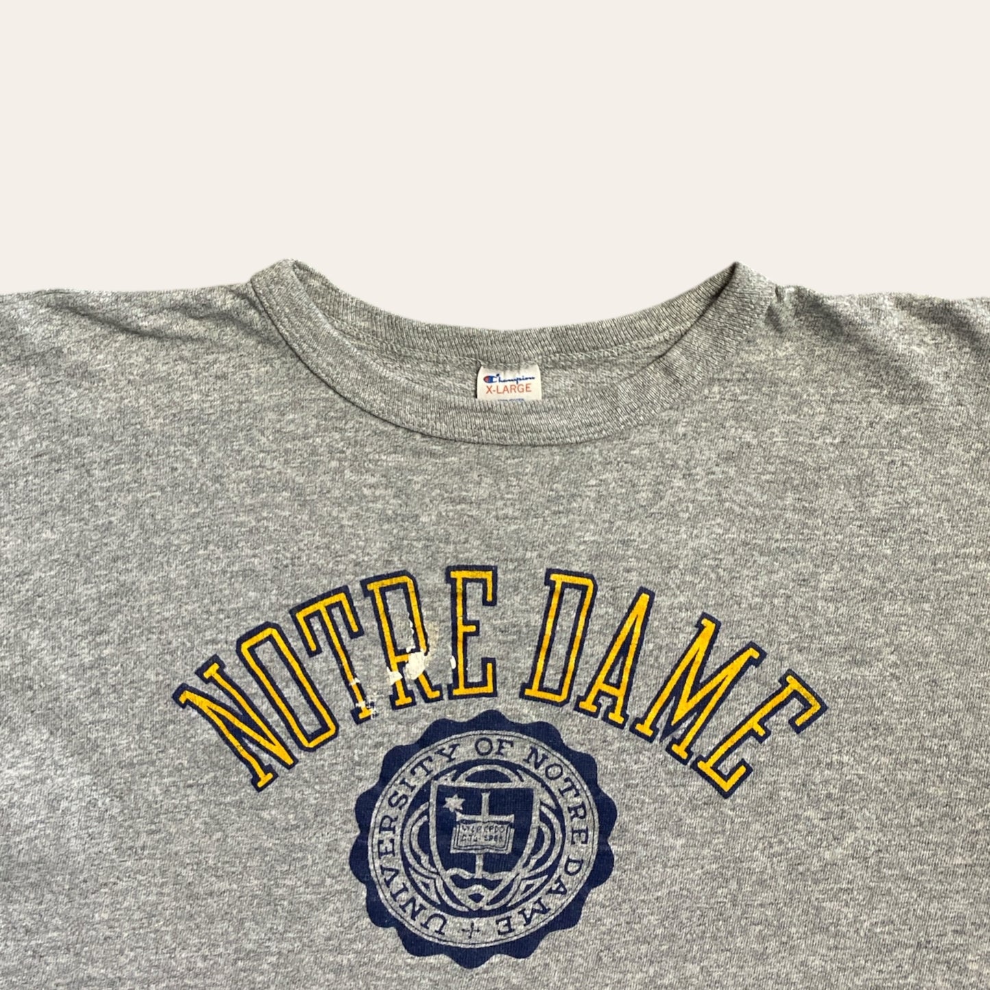 90's Notre Dame Tee Grey Size XL