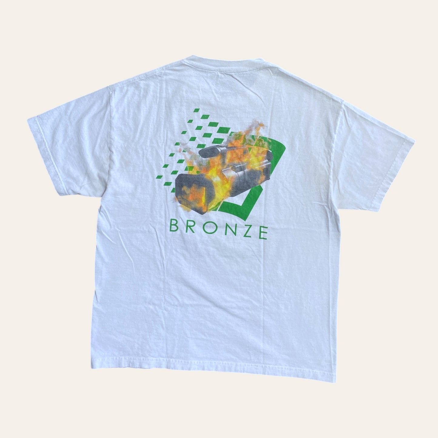 Bronze Tee White/Green Size XL