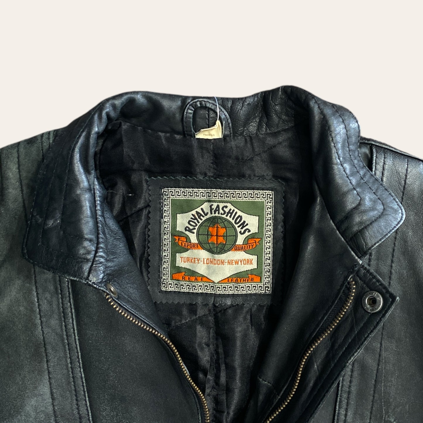 90s Leather Zip Up Vest Size S