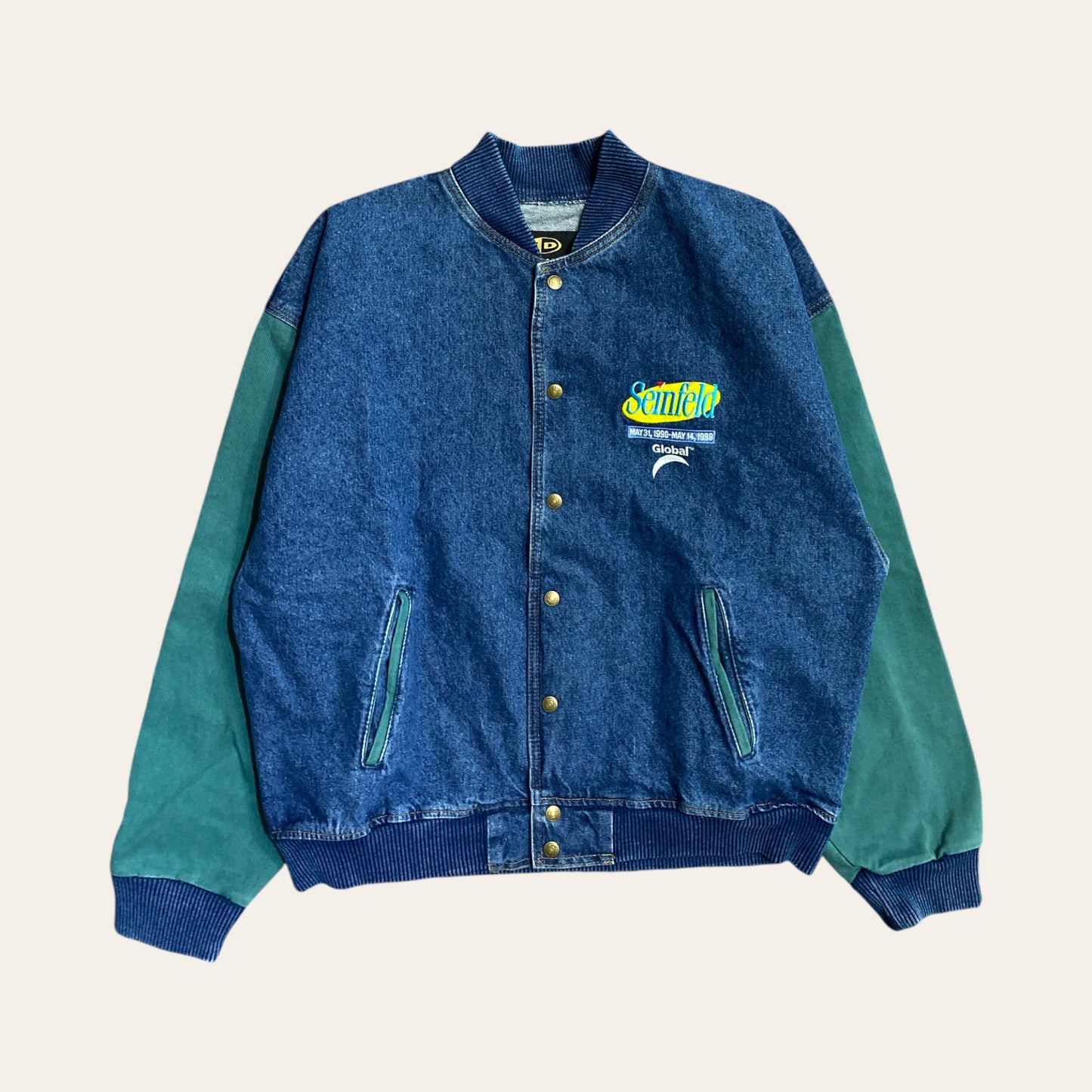 98' Seinfeld Denim Varsity Jacket Size L