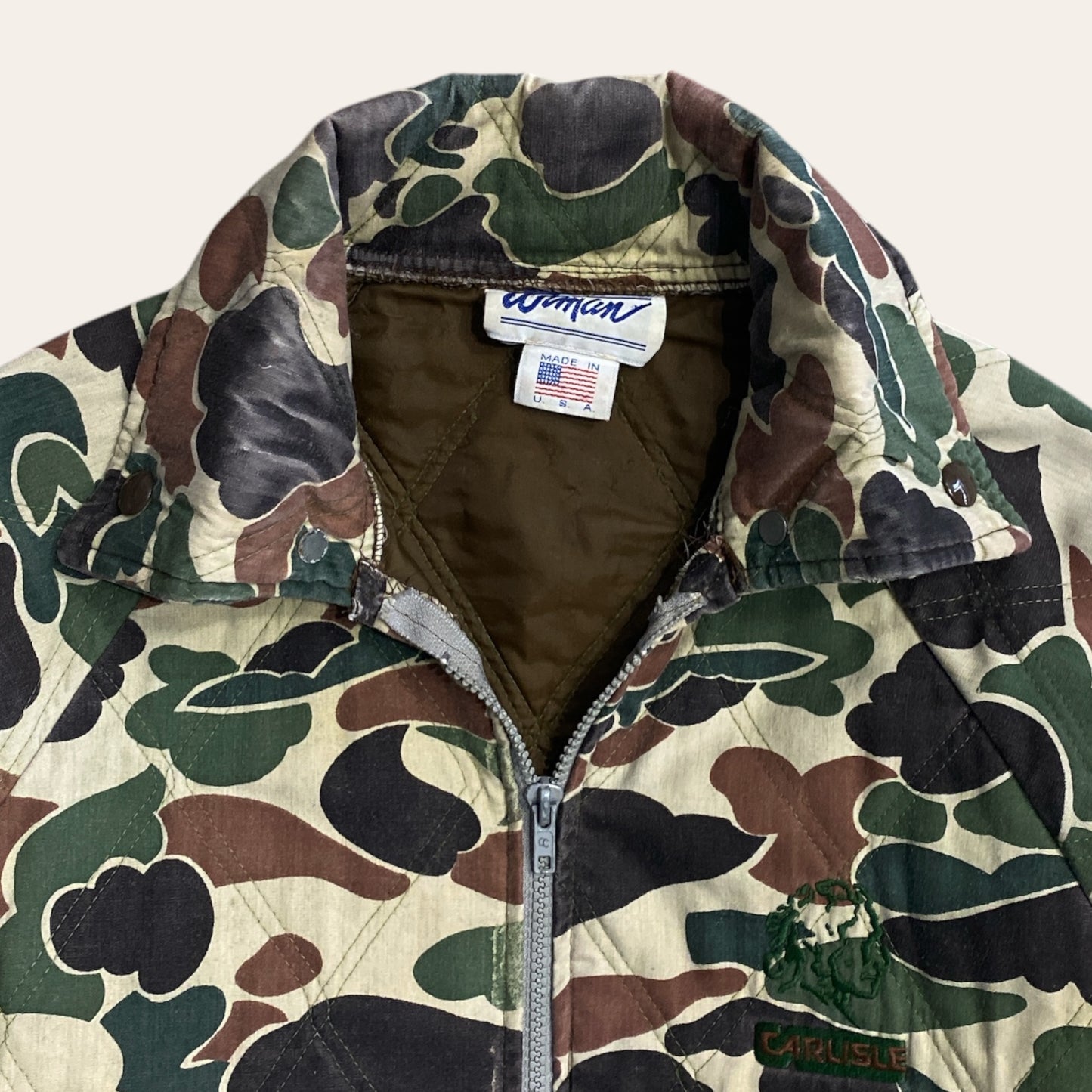 90s Camo Zip Up Jacket Size M