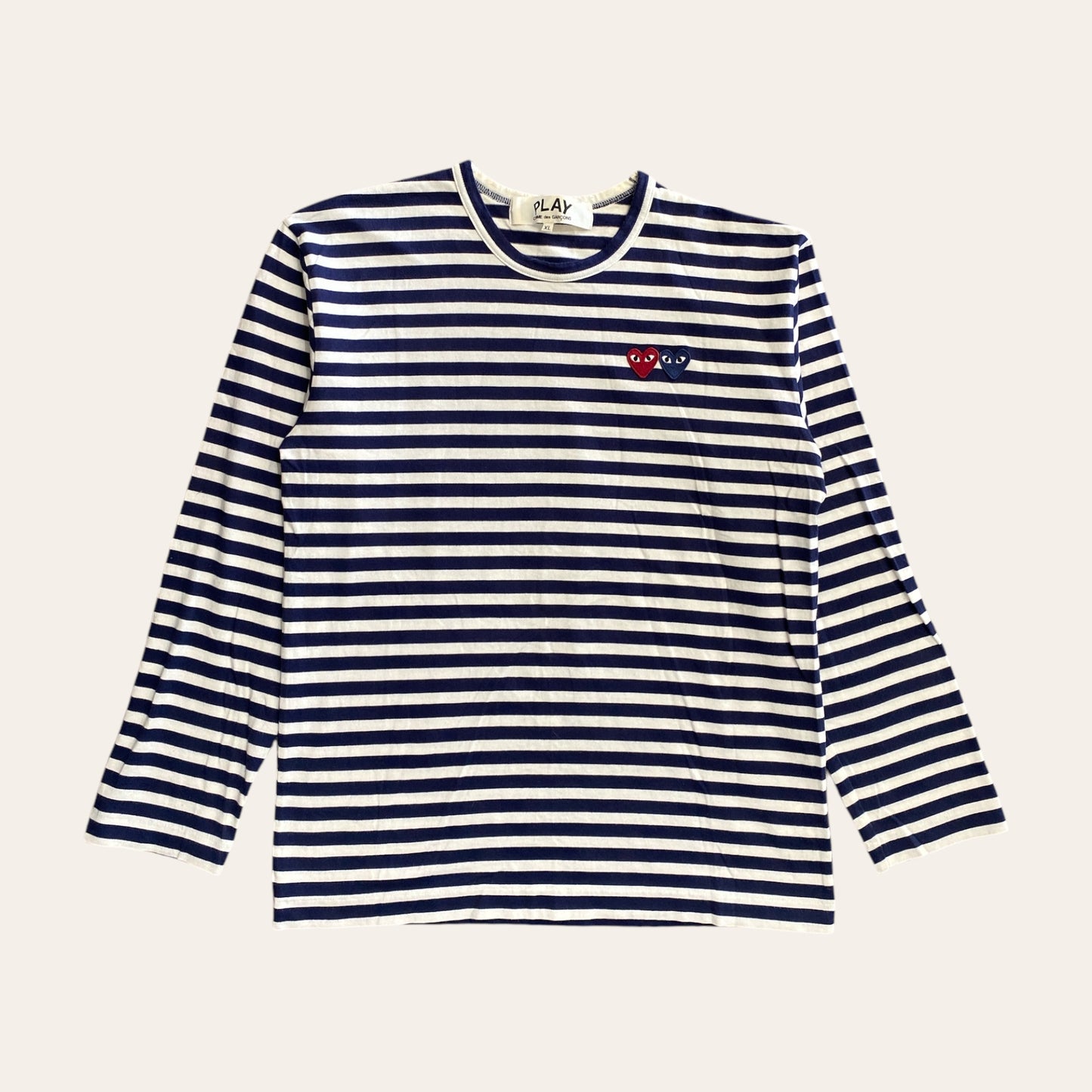 CDG Striped Long Sleeve Shirt Size XL