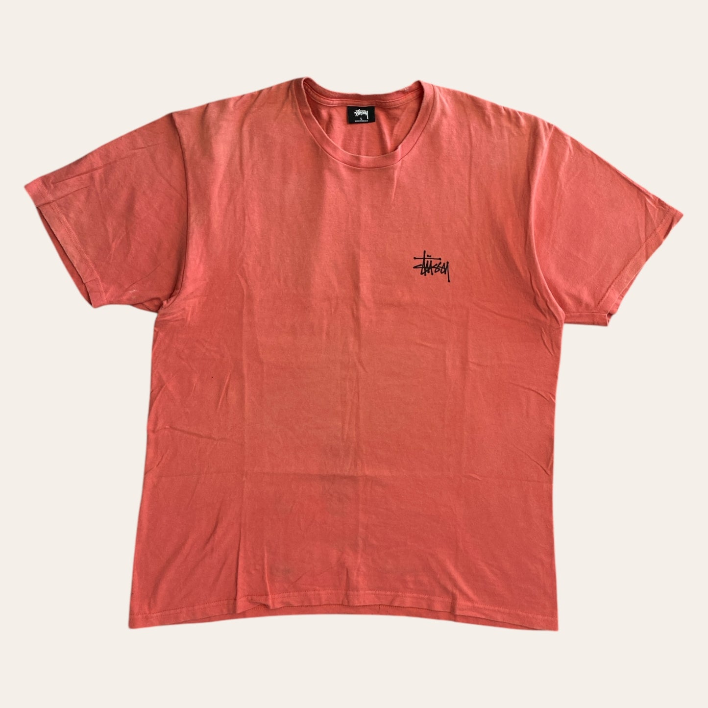 Stussy Tee Peach Pink Size L