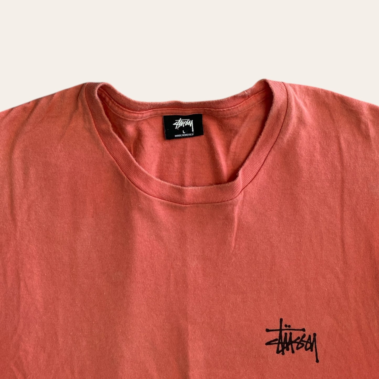 Stussy Tee Peach Pink Size L