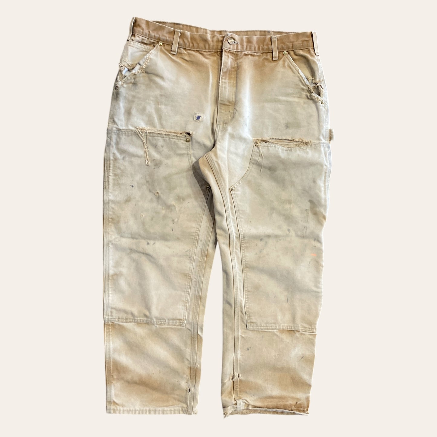 Carhartt Distressed Double Knee Cargos Size 38"