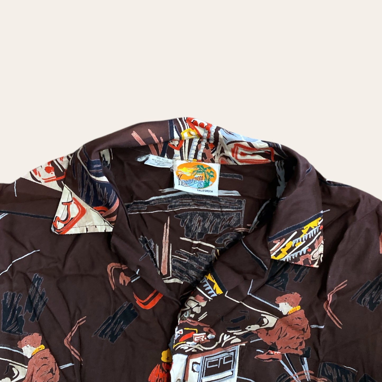 Kennington Button Up AOP Tee Size M