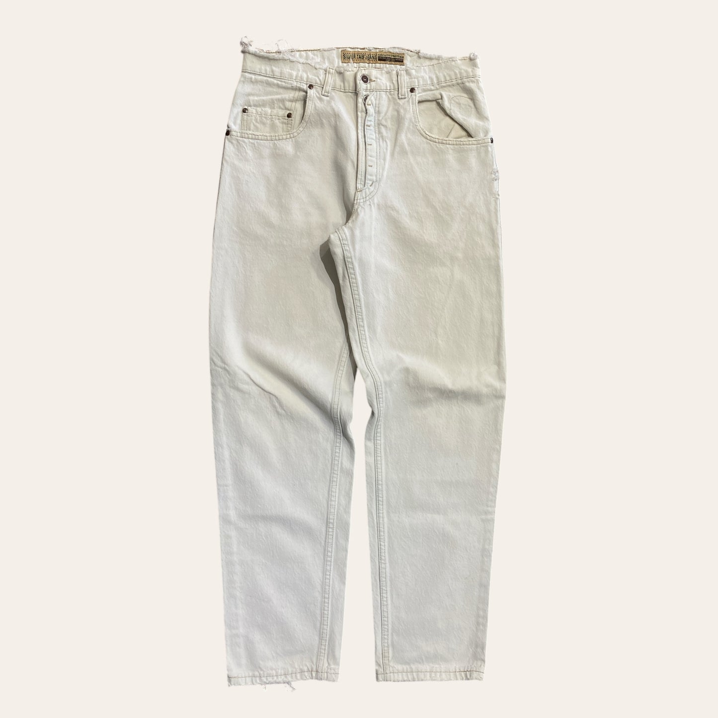 Vintage Levis Silver Tab Jeans White Size 33"