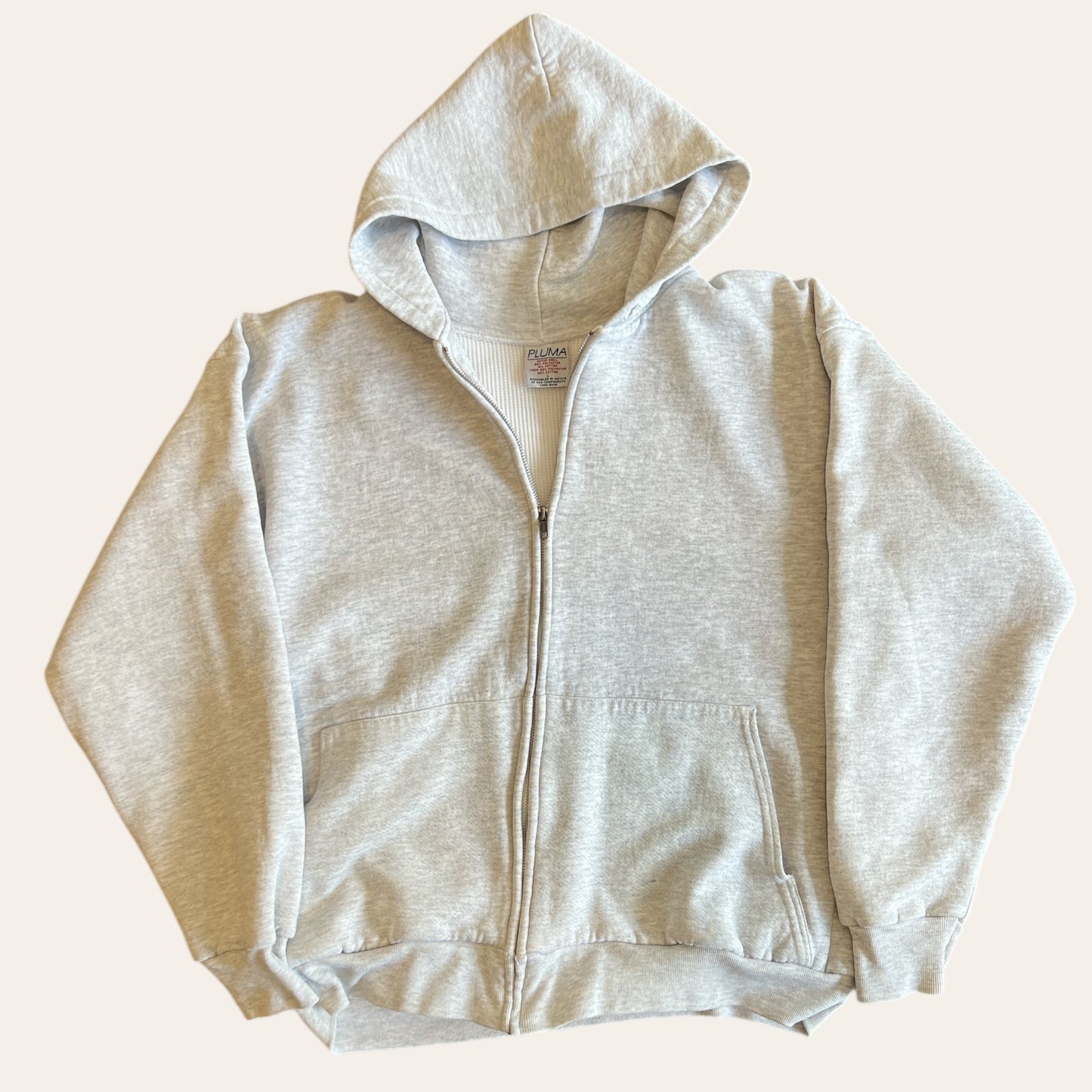 Pluma Thermal Zipup Hoodie Grey Size L