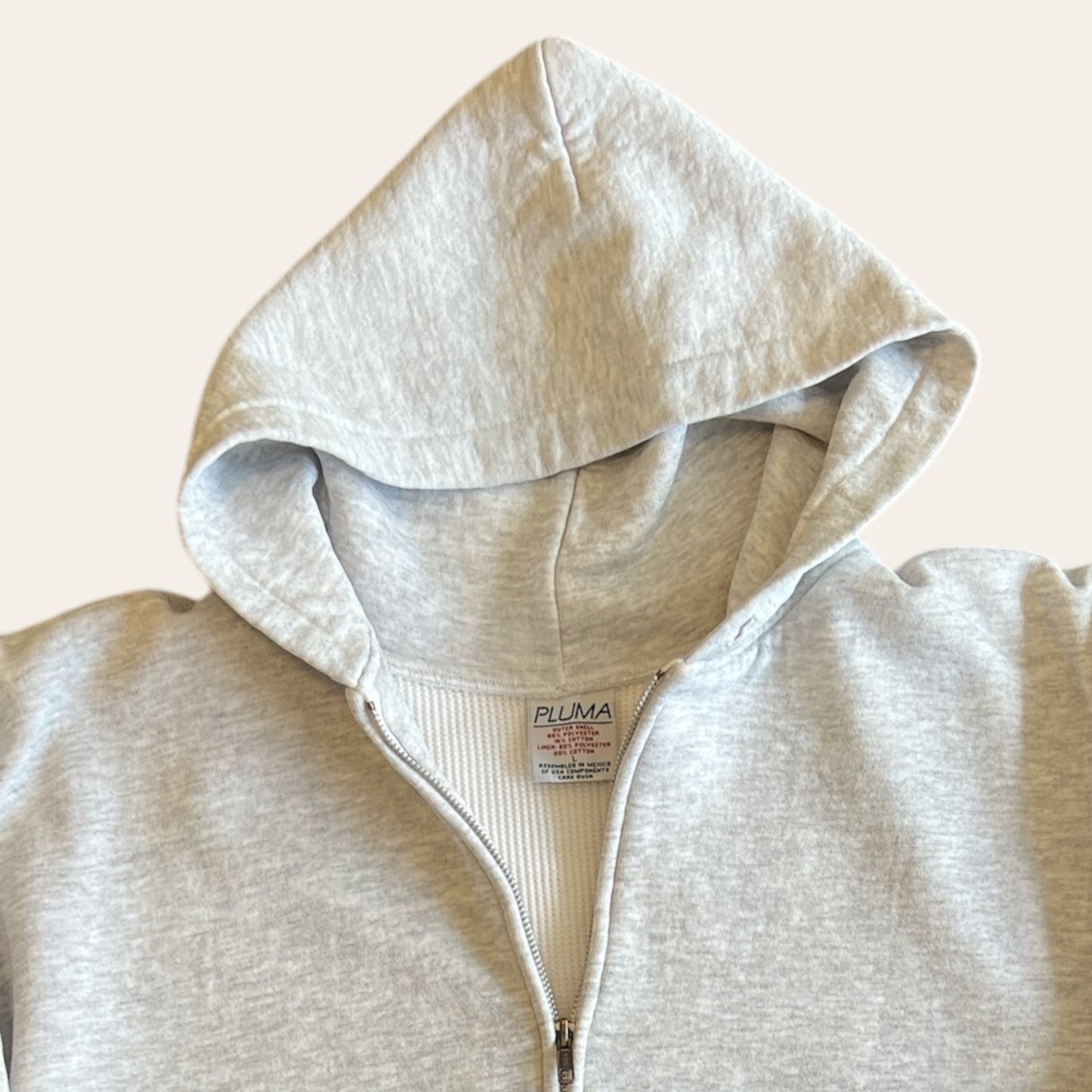 Pluma Thermal Zipup Hoodie Grey Size L