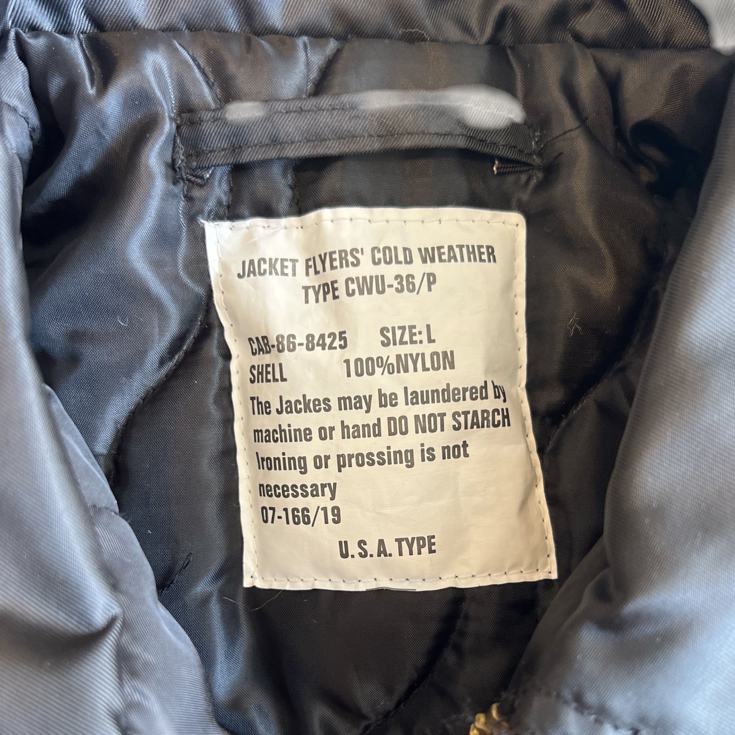 Vintage Militarry Flyers Jacket Black Size L
