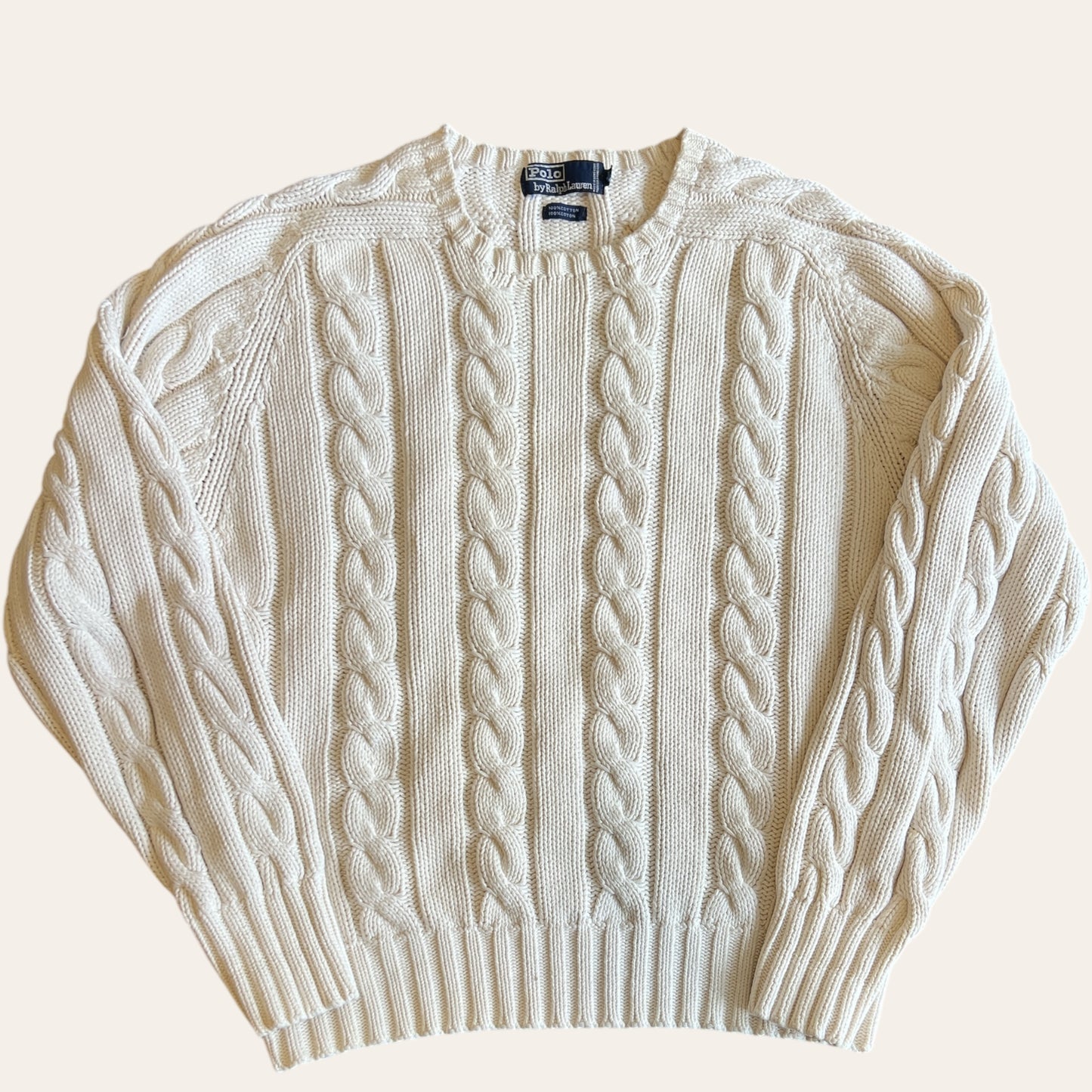 Polo Ralph Lauren Cable Knit Cream Size M