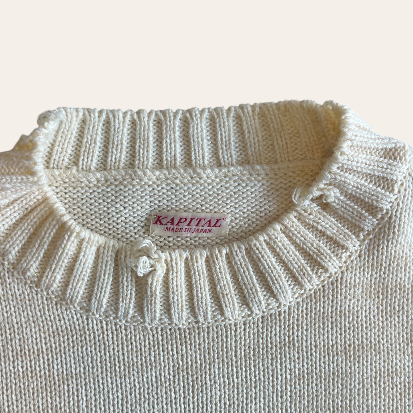 Kapital Knit Sweater Cream Size 3