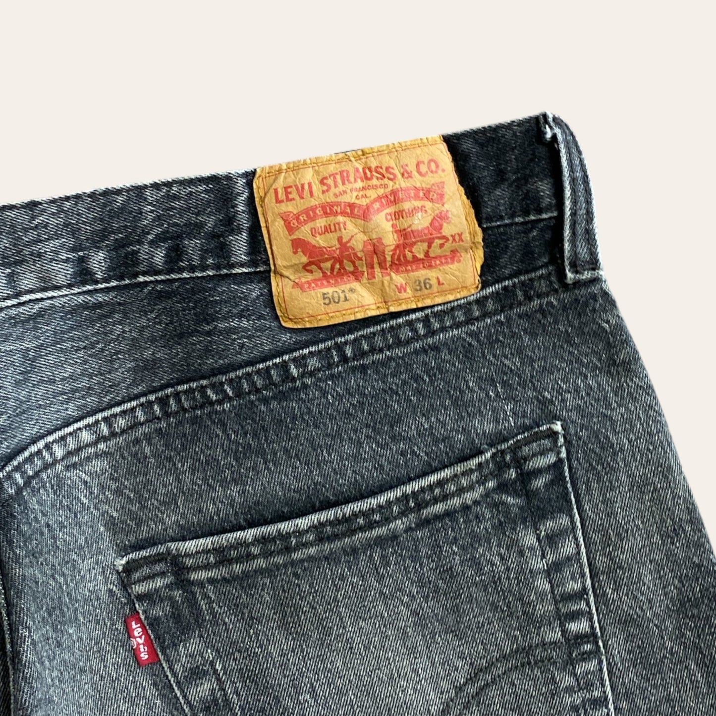 Levis 501 Denim Shorts Black Size 36
