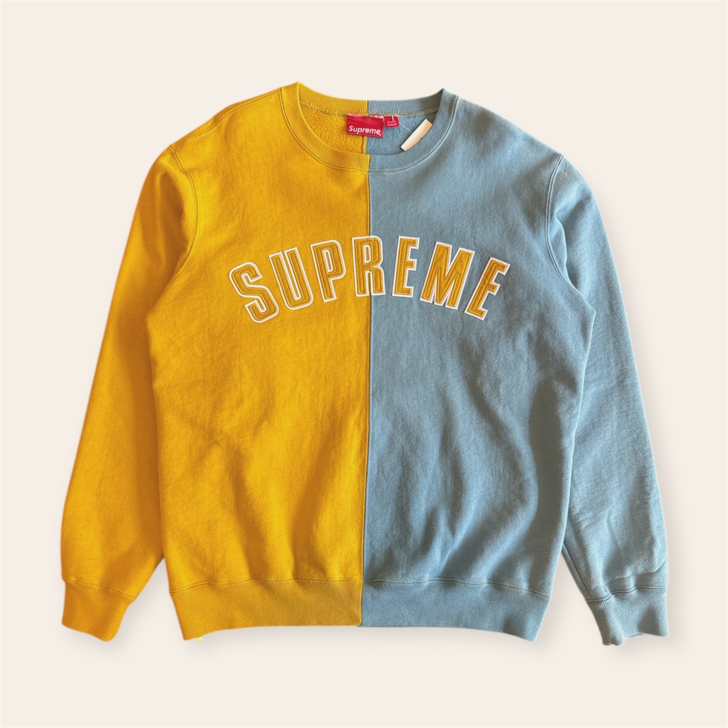 Supreme Crewneck Yellow/Blue Size L