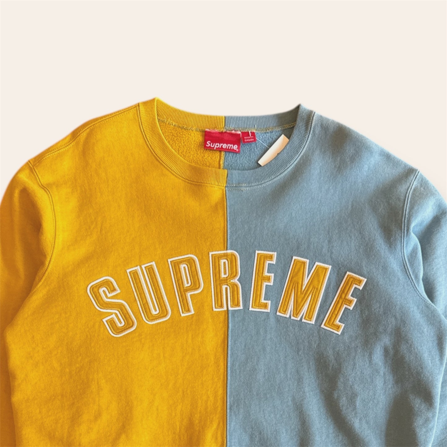 Supreme Crewneck Yellow/Blue Size L