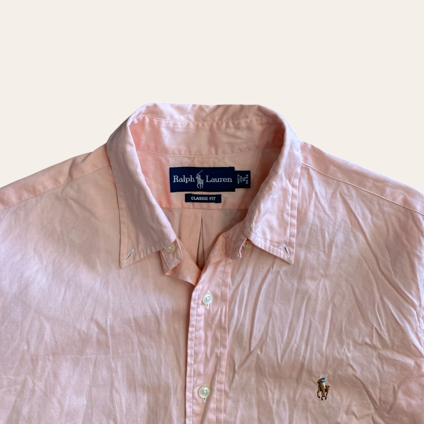 00s Polo RL Button Up Shirt Peach/Pink Size L