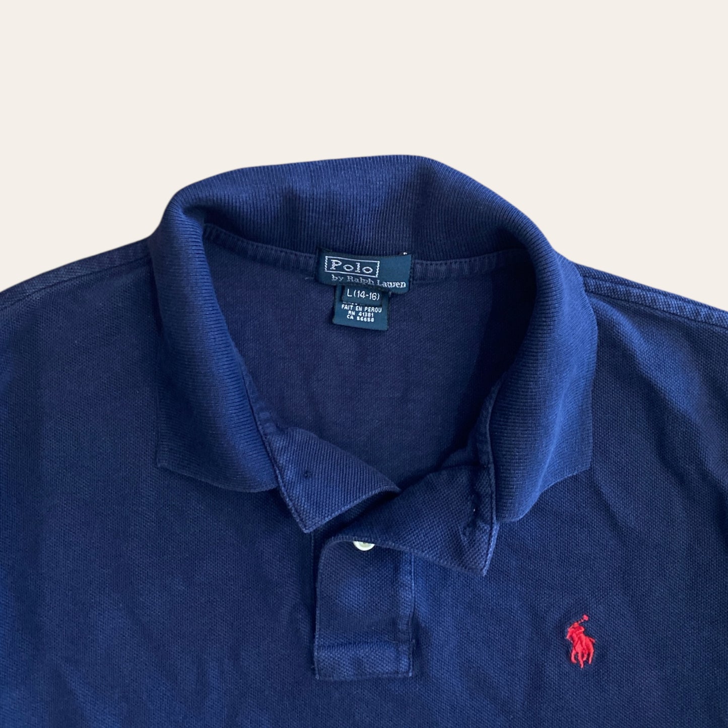00s Polo RL Shirt Navy/Red Size Youth L