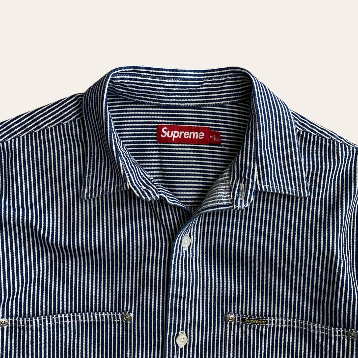 Supreme Denim Button Up T-Shirt Size M