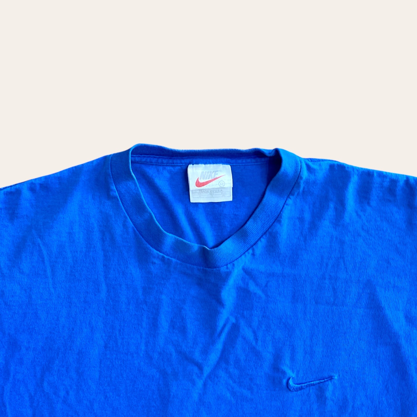 90s Nike Side Swoosh Tee Blue Size XL