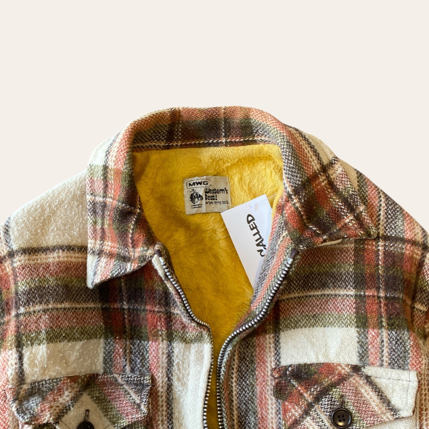 90s Lined Flannel Zip Up Size M