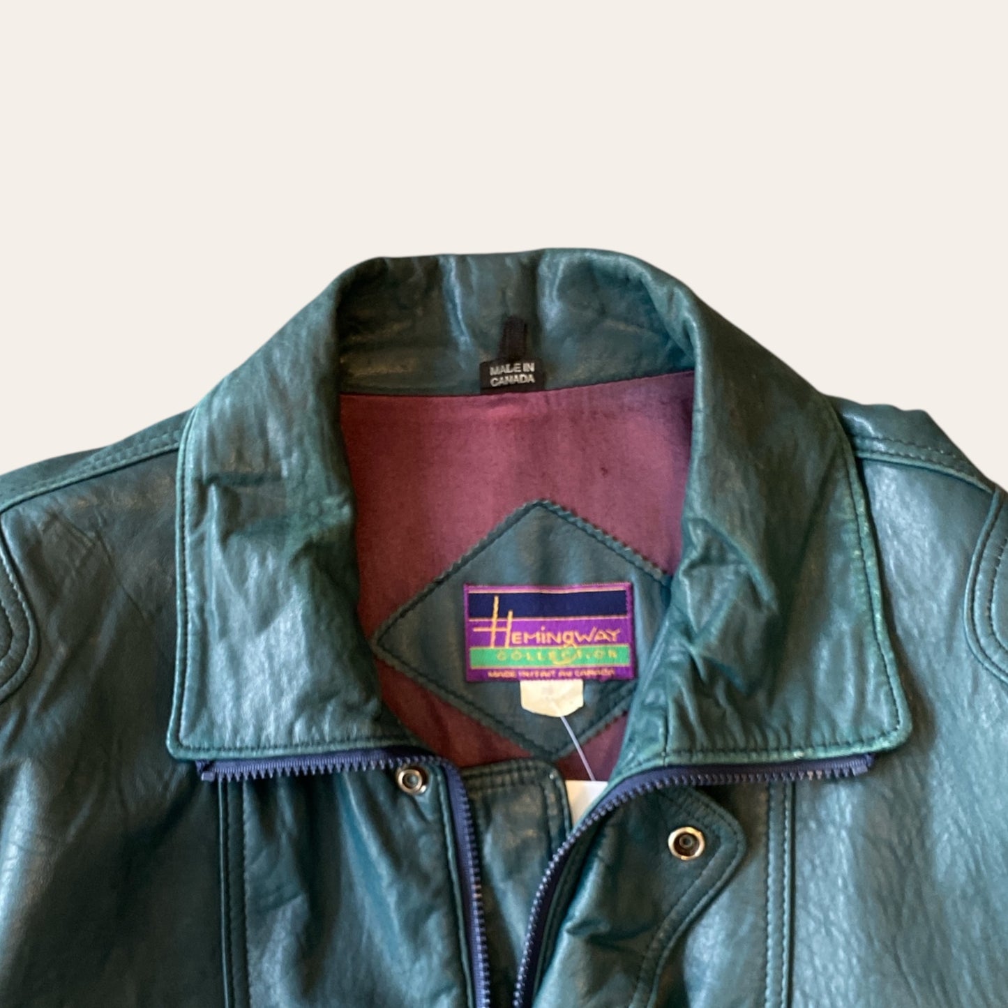 90s Hemingway Leather Jacket Size 38