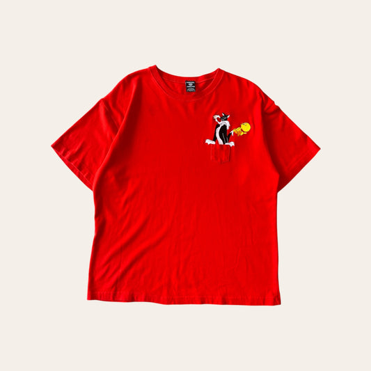 90s Looney Toones Mini Pocket Tee Size L