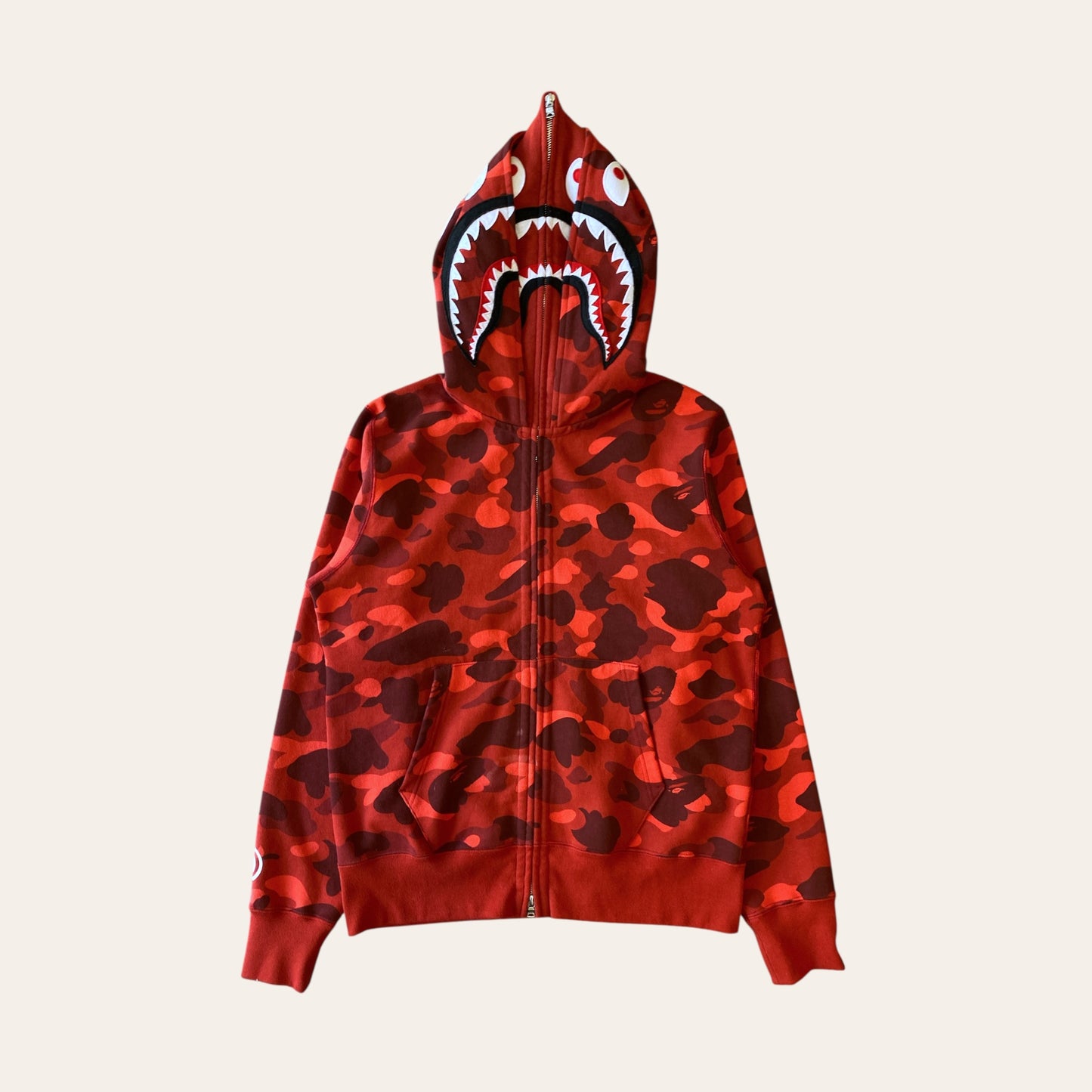 Bape Full Zip Up Hoodie Red Size M