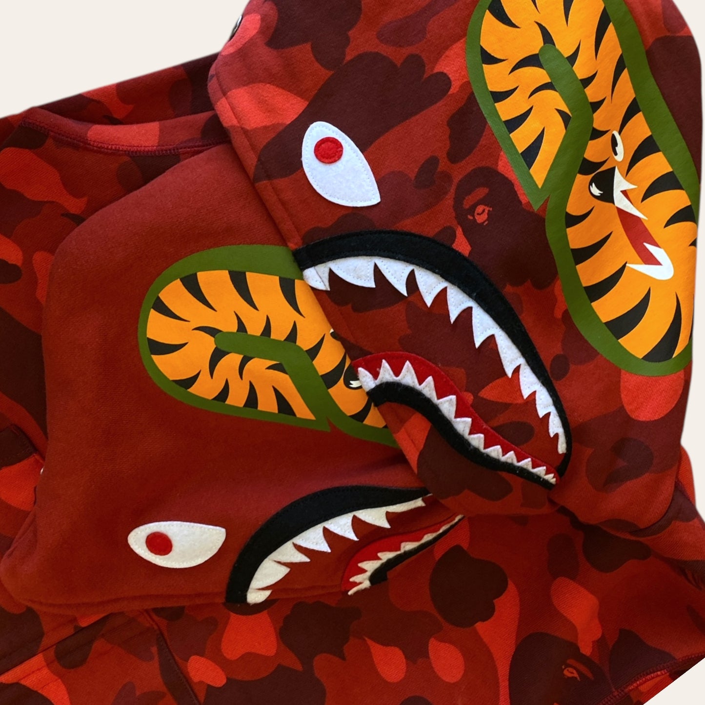 Bape Full Zip Up Hoodie Red Size M