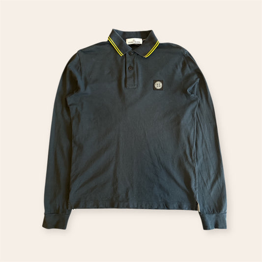 Stone Island Collared Longsleeve Blue Size M