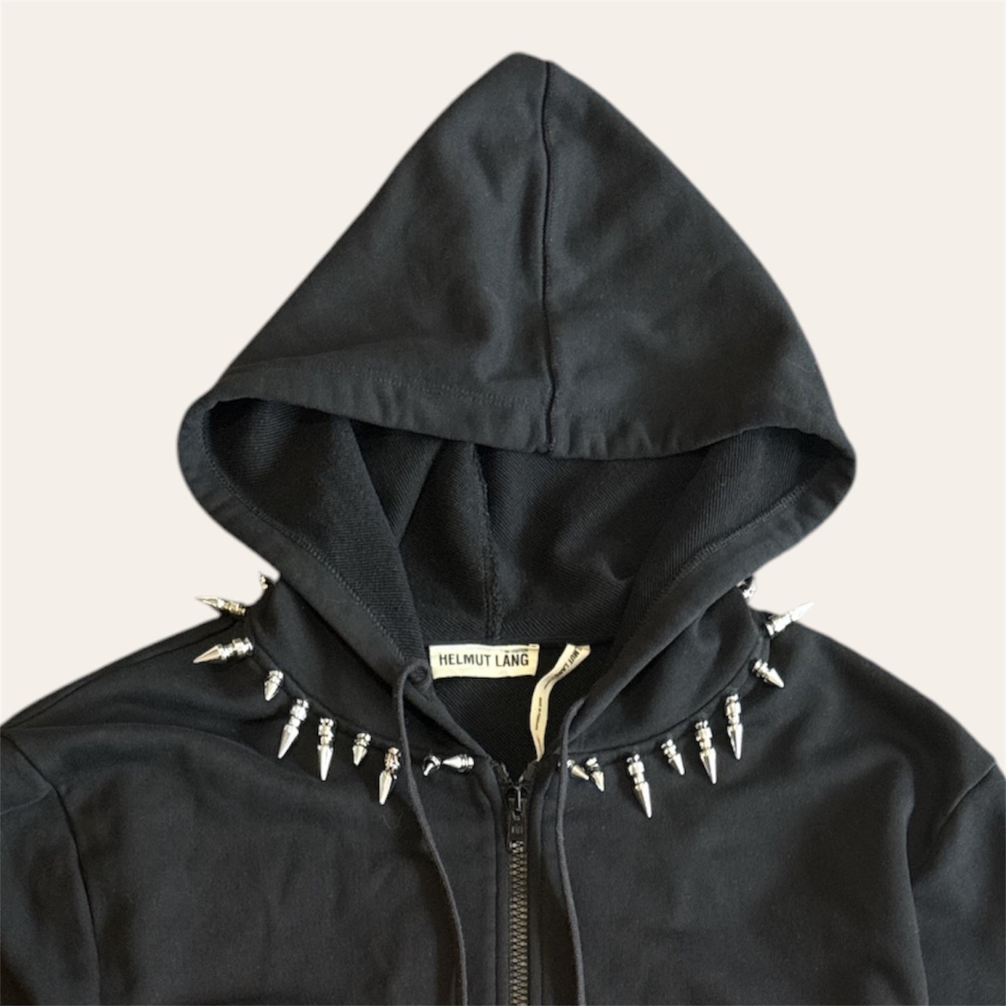 Helmut Lang Re-Edition Stud Collar Zip Hoodie Size S