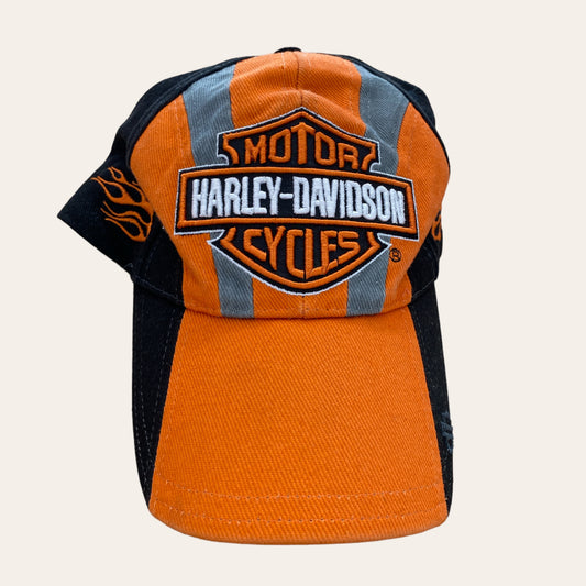 Y2K Harley Davidson Cap Orange/Black