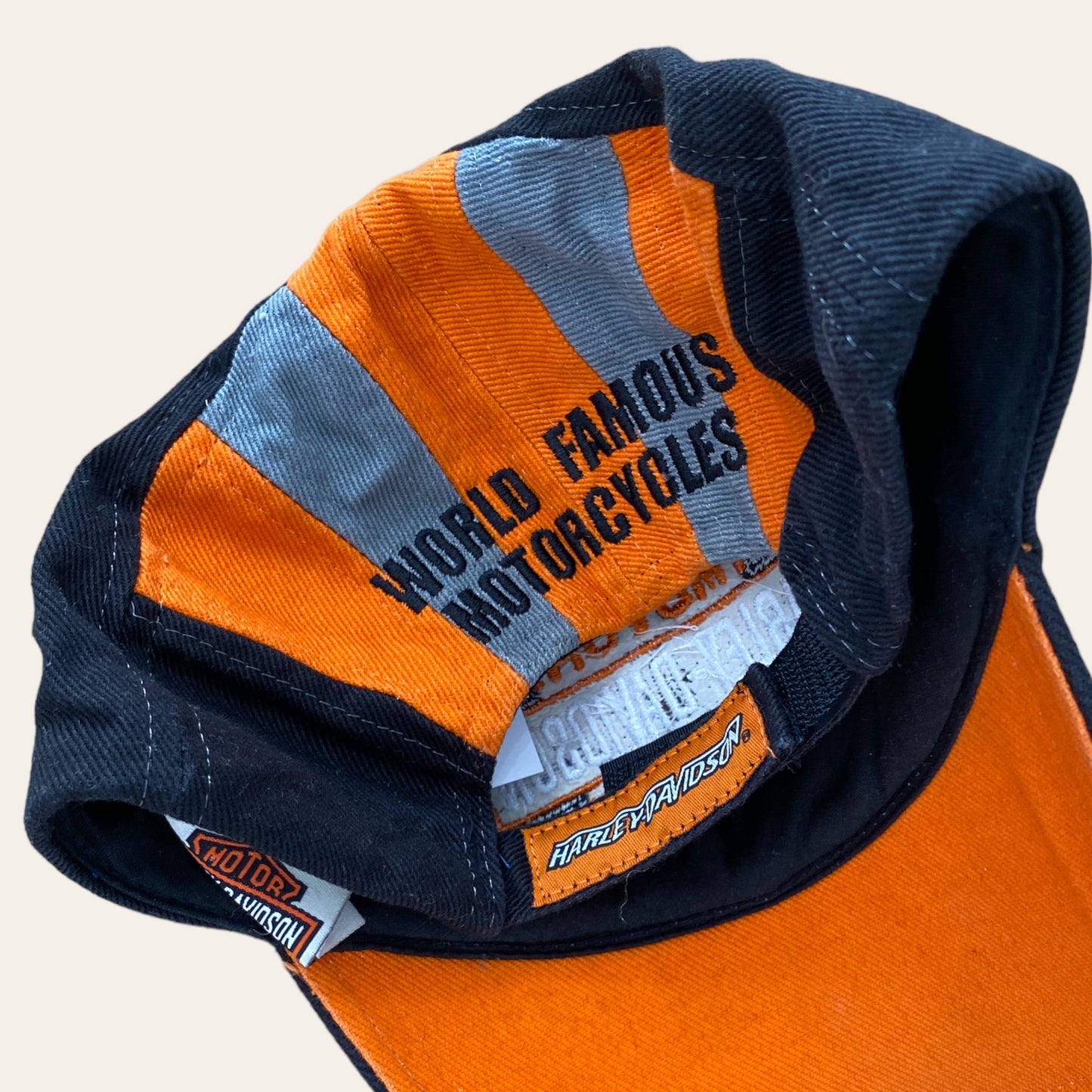 Y2K Harley Davidson Cap Orange/Black