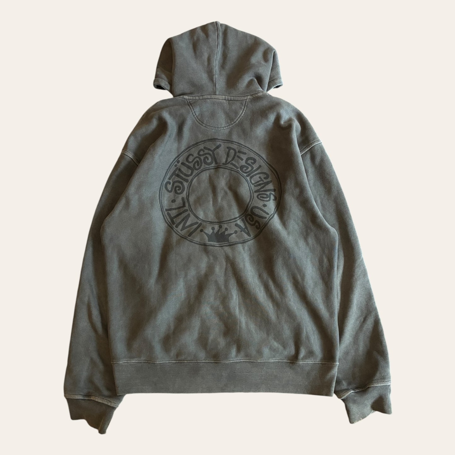 Stussy Zip Up Dyed Hoodie Size XL