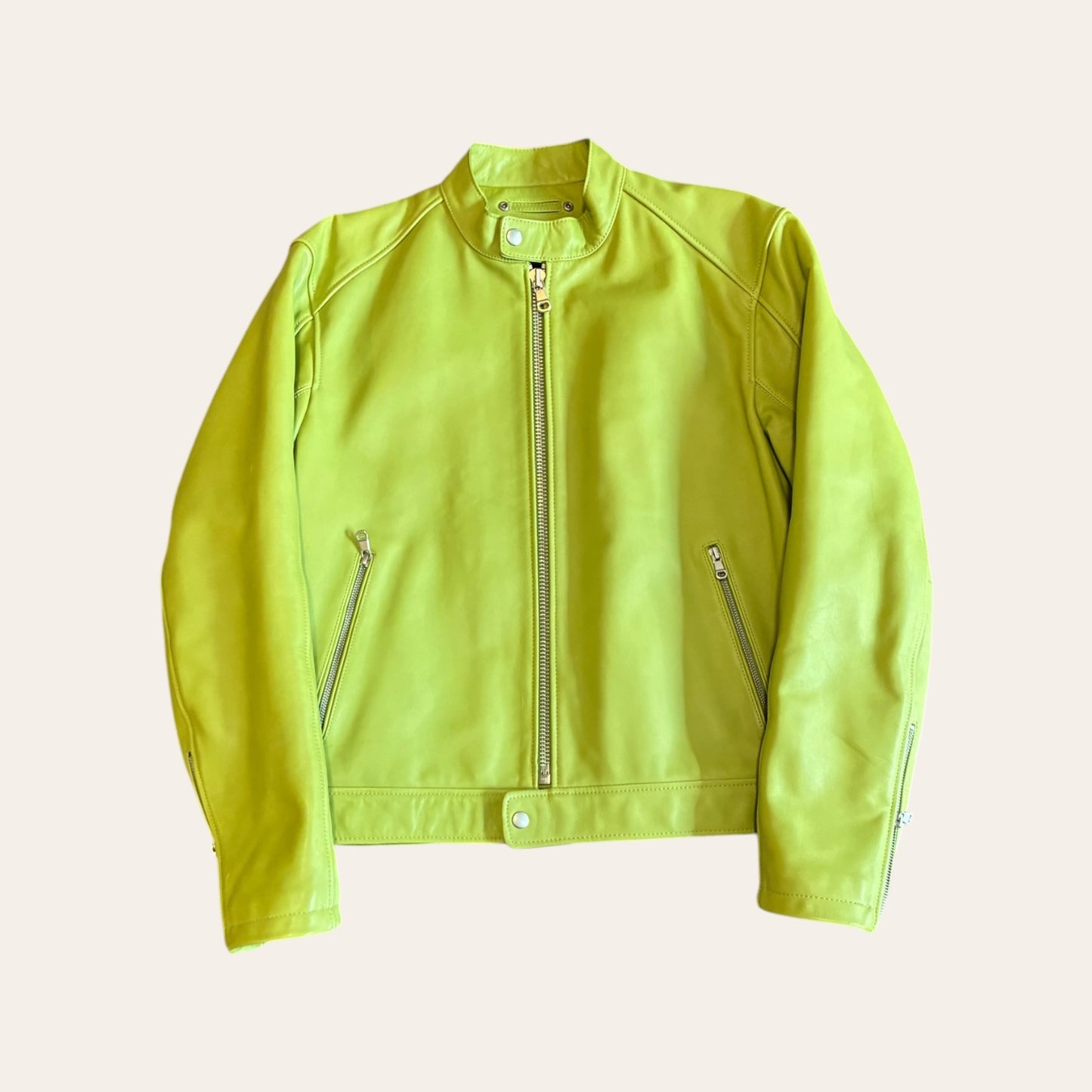 Stussy Cafe Racer Leather Jacket Size M